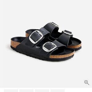 Birkenstock Black Sandals with Silver Buckles